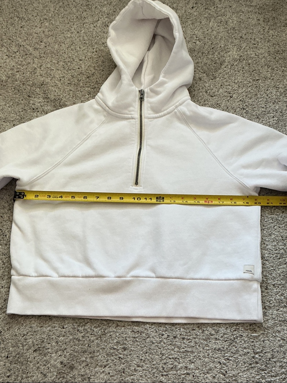 Vuori Restore Half-Zip Hoodie ~ White - Picture 9 of 12